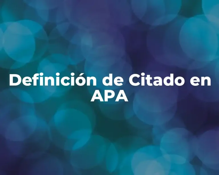 Definición de Citado en APA