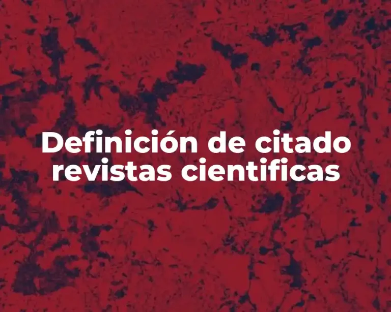 Definición de citado revistas cientificas
