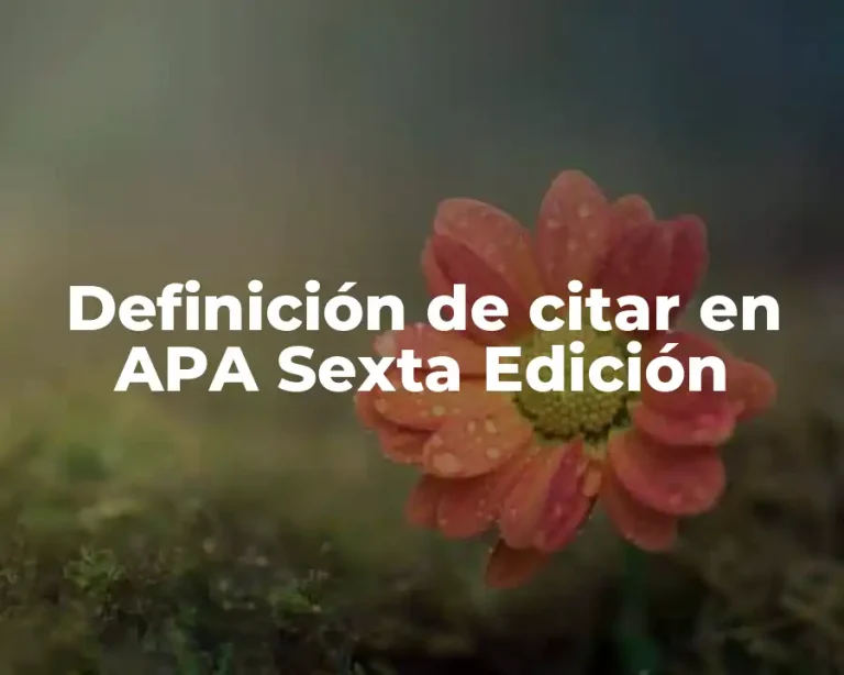 Definición de citar en APA Sexta Edición