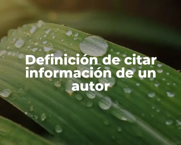 Definición de citar información de un autor