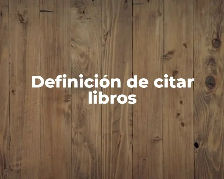 Definición de citar libros