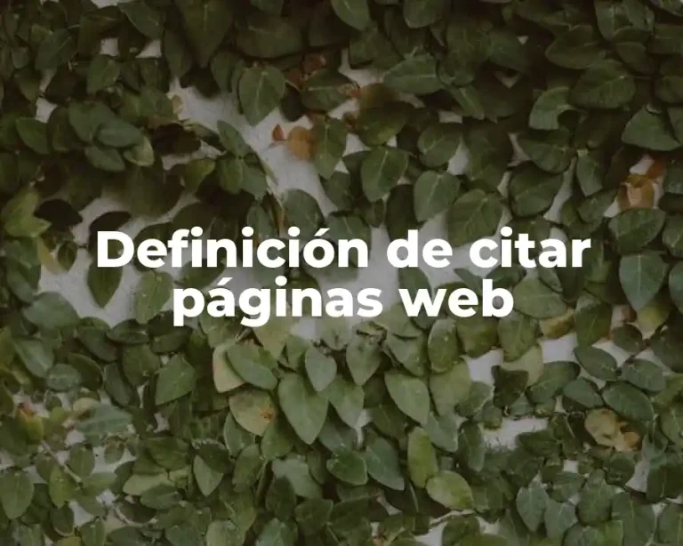 Definición de citar páginas web