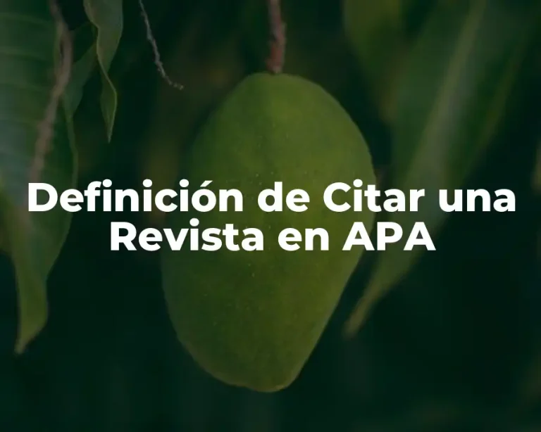 Definición de Citar una Revista en APA