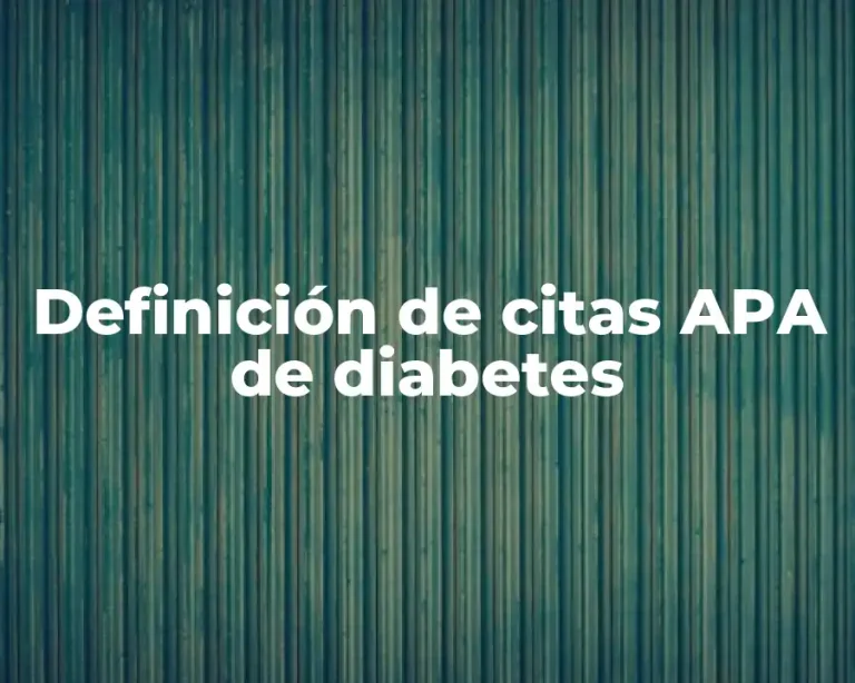 Definición de citas APA de diabetes