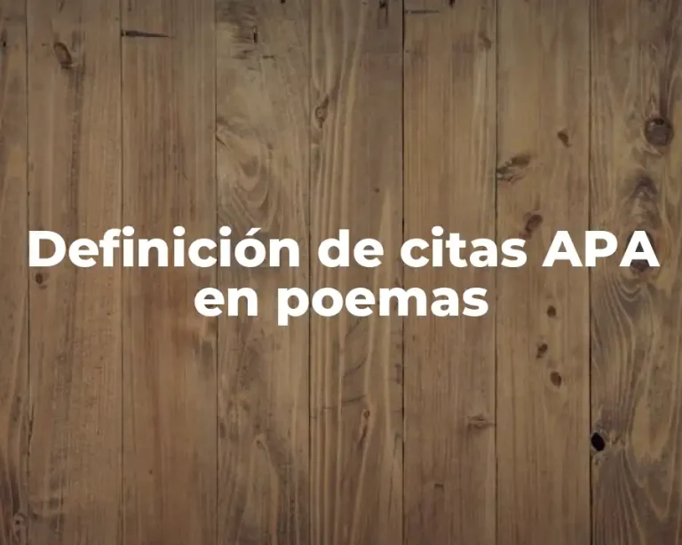 Definición de citas APA en poemas