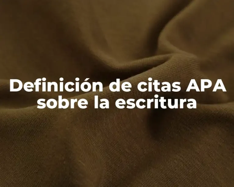Definición de citas APA sobre la escritura