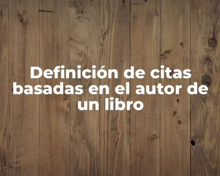 Definición de citas basadas en el autor de un libro