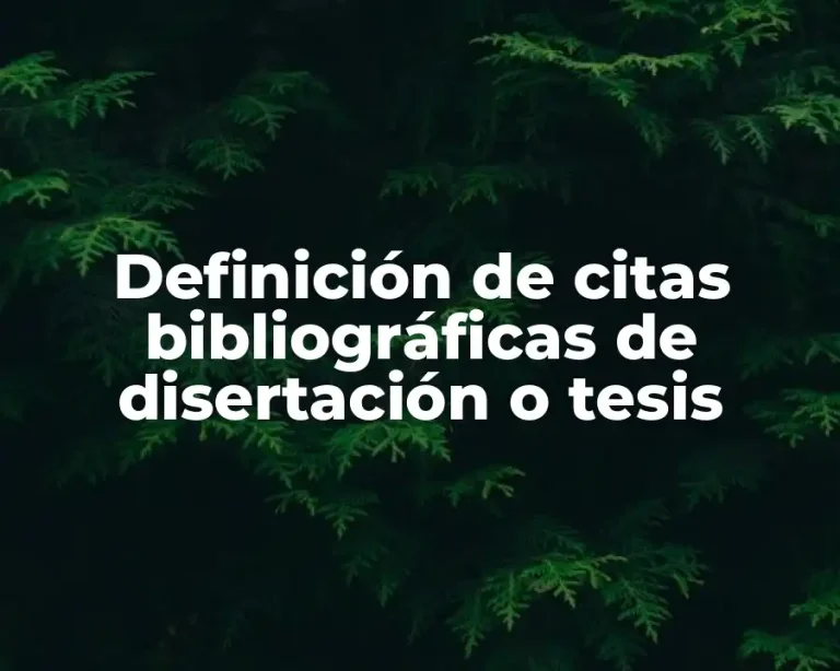 Definición de citas bibliográficas de disertación o tesis