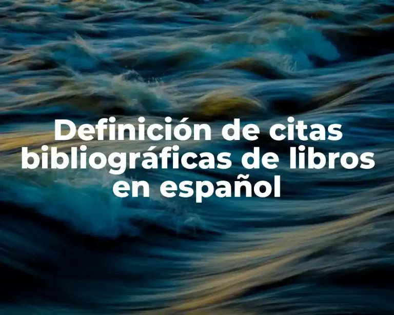 Definición de citas bibliográficas de libros en español