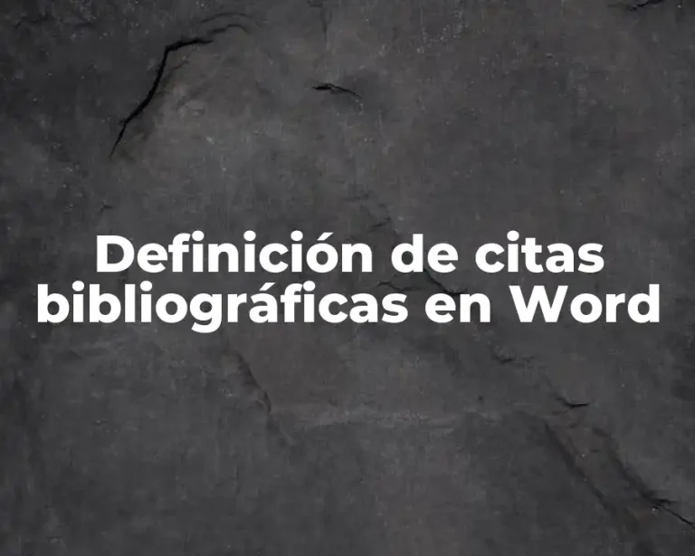 Definición de citas bibliográficas en Word