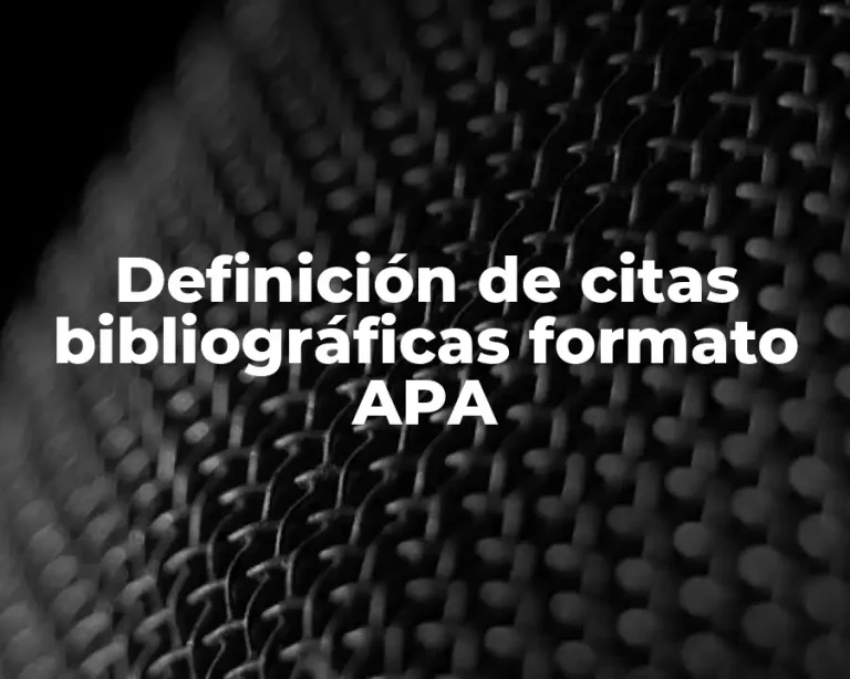 Definición de citas bibliográficas formato APA