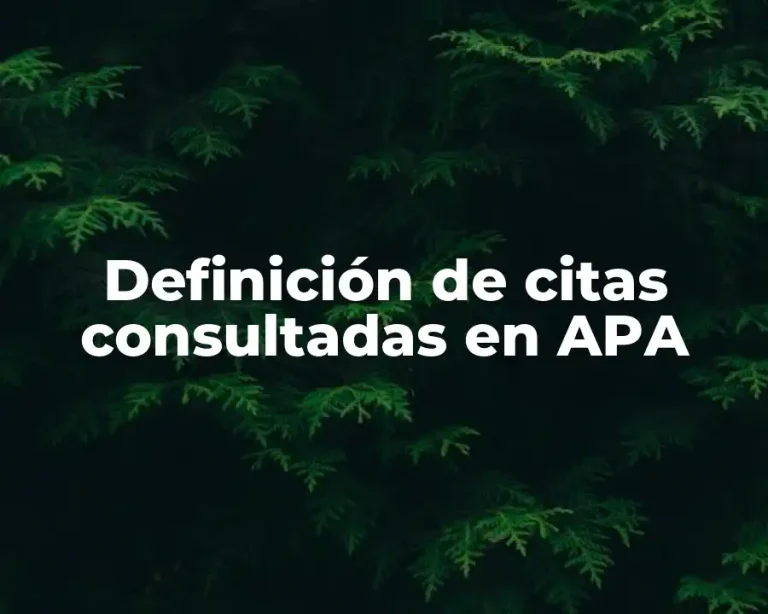 Definición de citas consultadas en APA