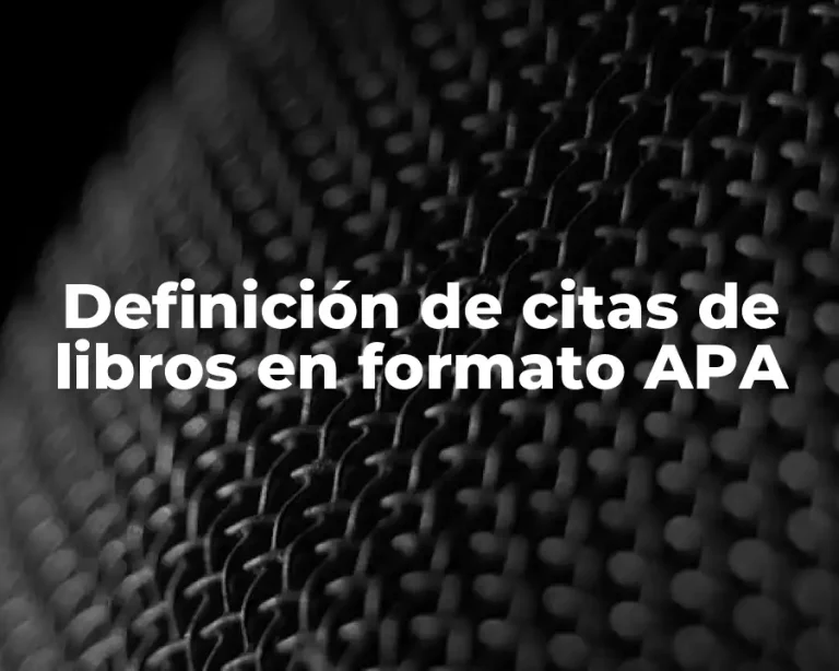 Definición de citas de libros en formato APA