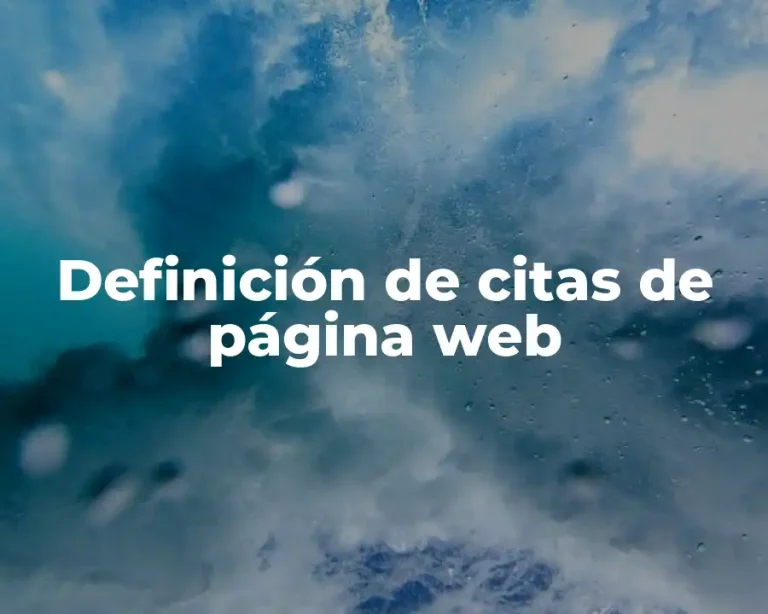 Definición de citas de página web