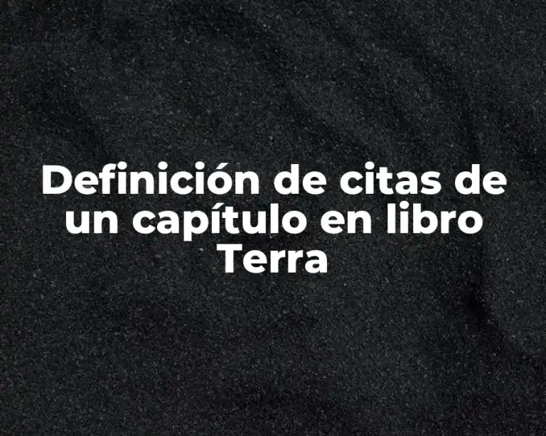 Definición de citas de un capítulo en libro Terra