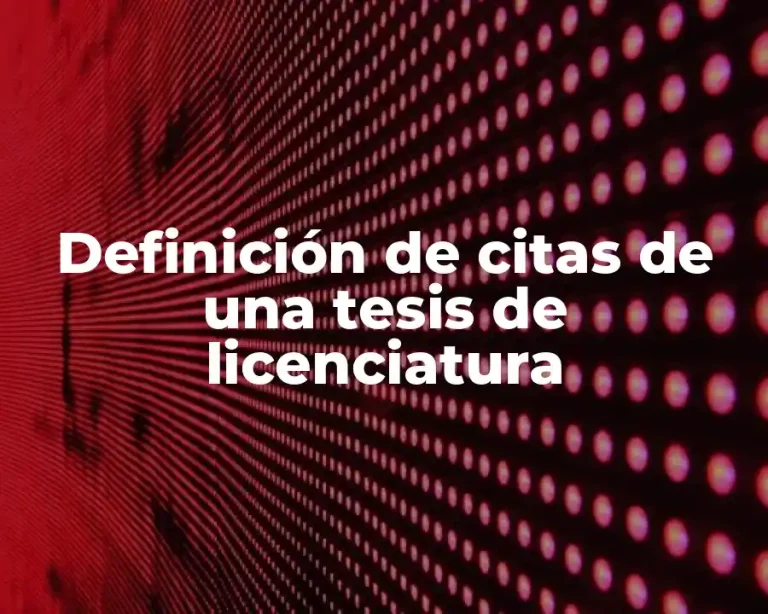 Definición de citas de una tesis de licenciatura