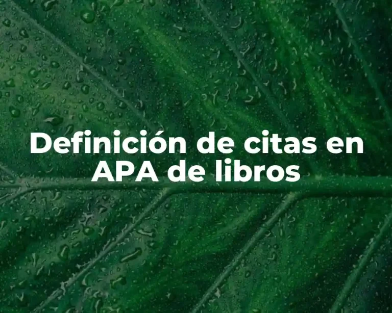 Definición de citas en APA de libros