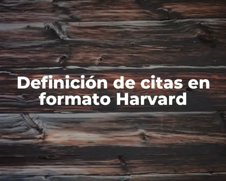 Definición de citas en formato Harvard