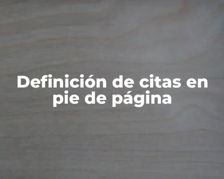 Definición de citas en pie de página