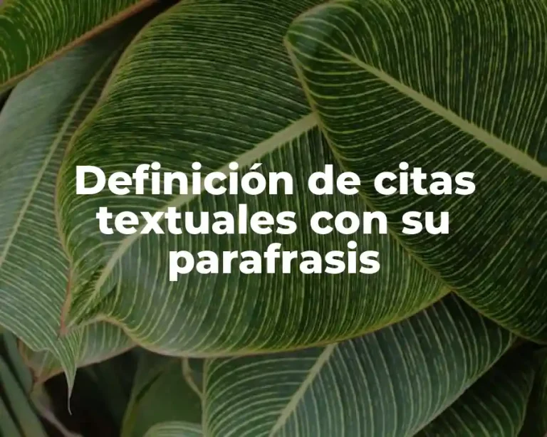Definición de citas textuales con su parafrasis