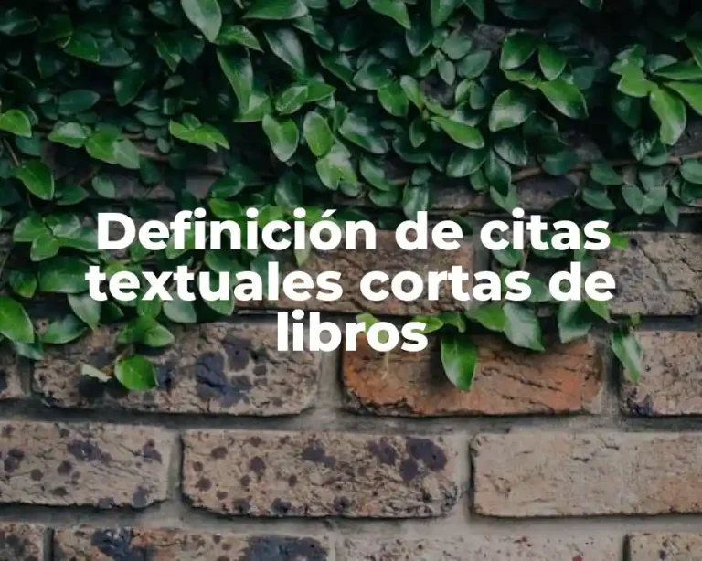 Definición de citas textuales cortas de libros