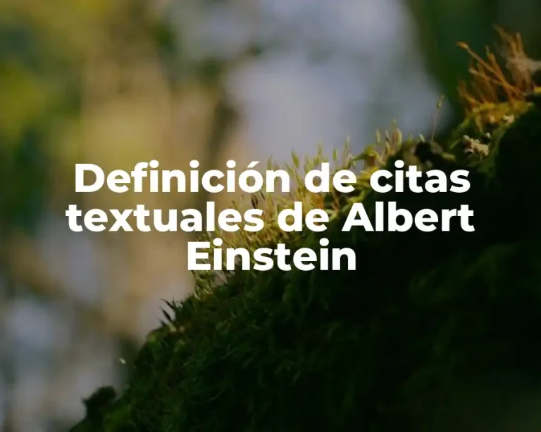 Definición de citas textuales de Albert Einstein