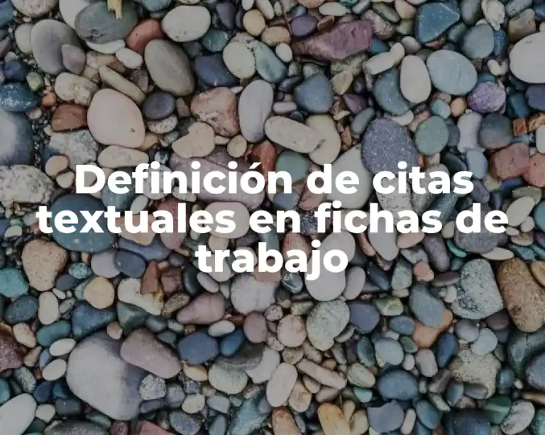 Definición de citas textuales en fichas de trabajo