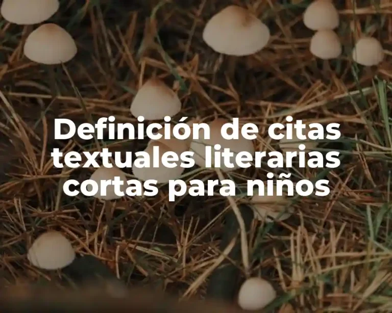 Definición de citas textuales literarias cortas para niños