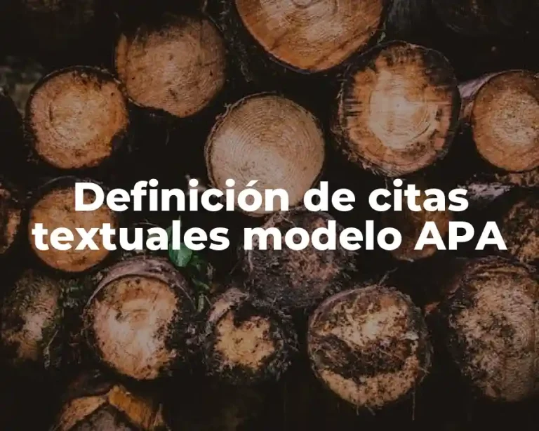 Definición de citas textuales modelo APA