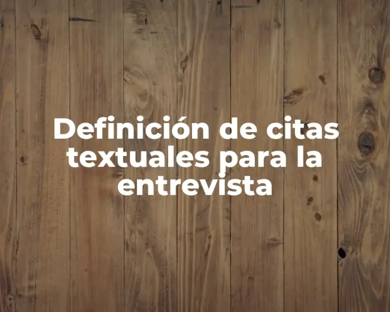 Definición de citas textuales para la entrevista