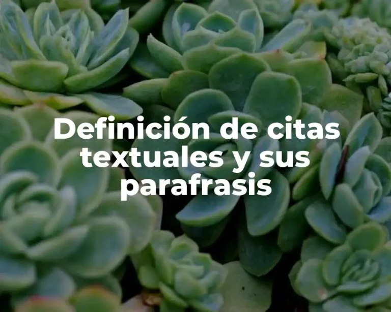 Definición de citas textuales y sus parafrasis