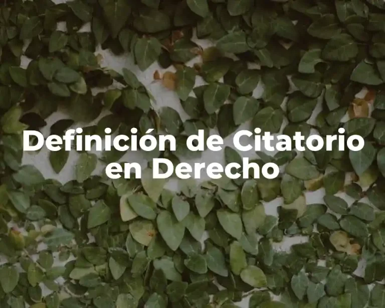 Definición de Citatorio en Derecho