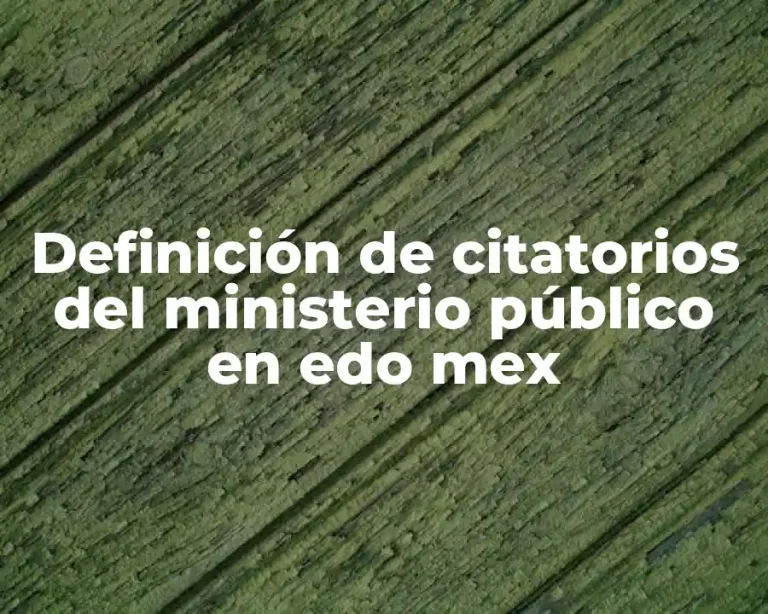 Definición de citatorios del ministerio público en edo mex
