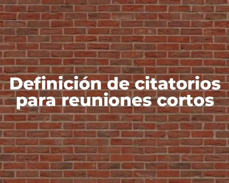 Definición de citatorios para reuniones cortos