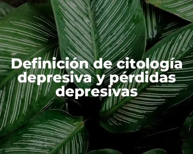 Definición de citología depresiva y pérdidas depresivas