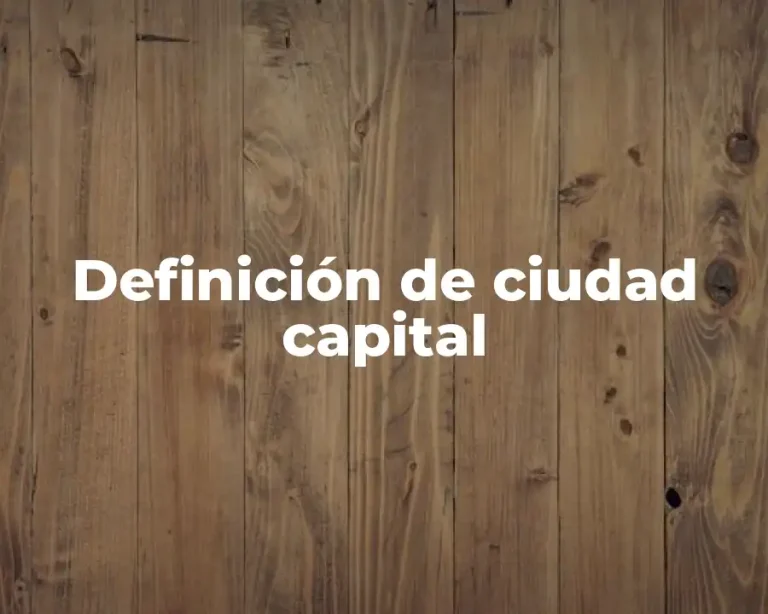 Definición de ciudad capital