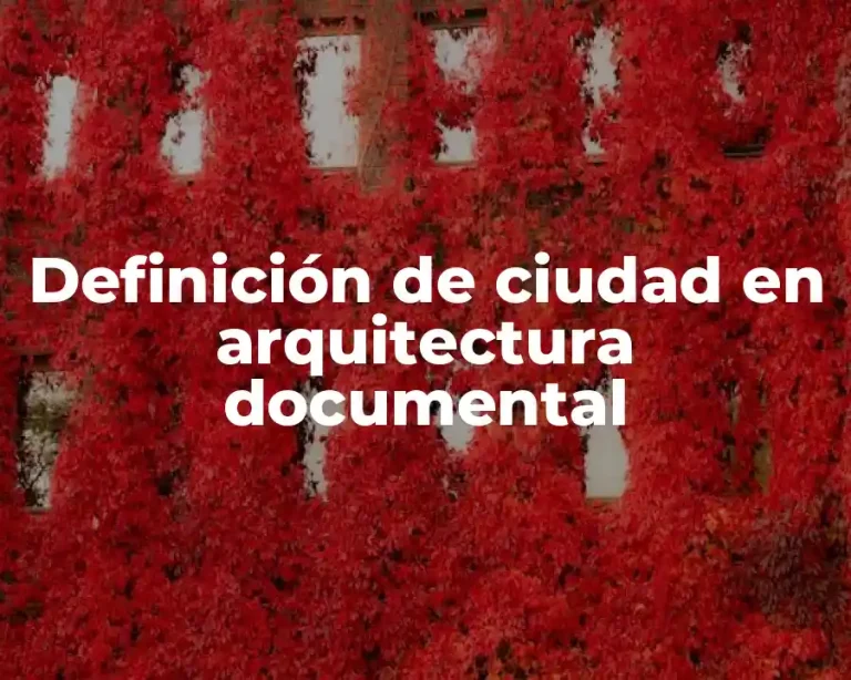 Definición de ciudad en arquitectura documental