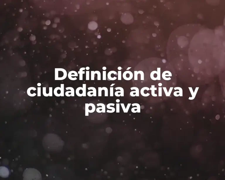 Definición de ciudadanía activa y pasiva