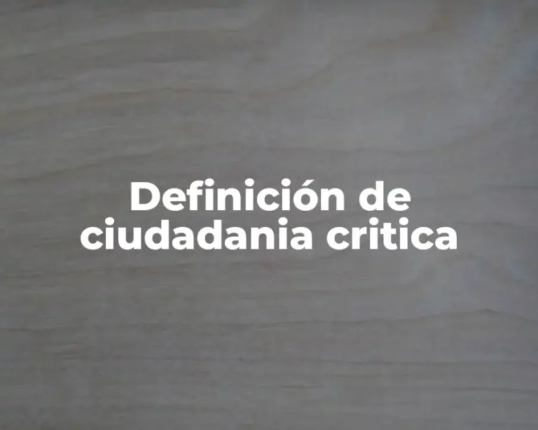 Definición de ciudadania critica