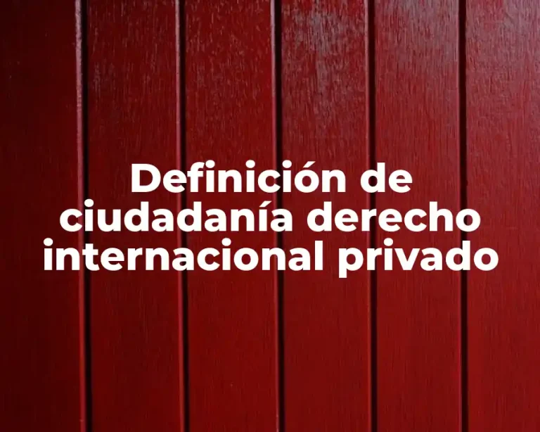 Definición de ciudadanía derecho internacional privado