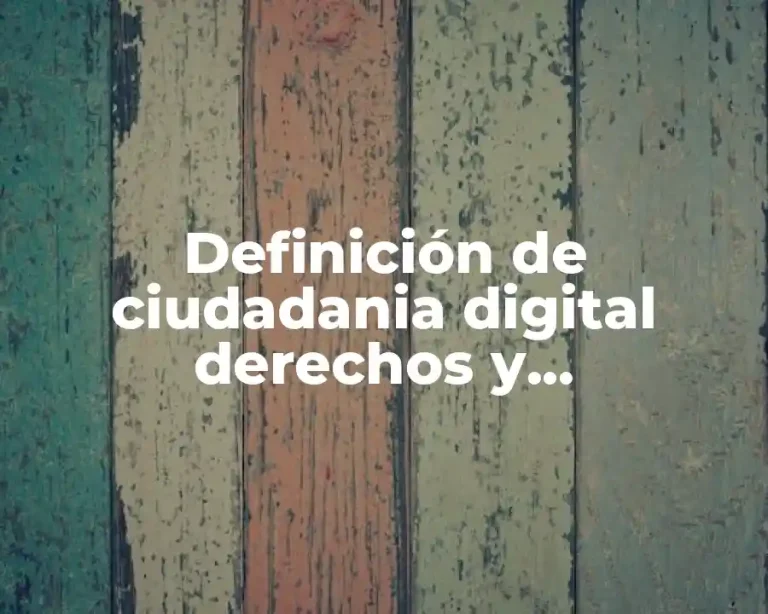 Definición de ciudadania digital derechos y obligaciones