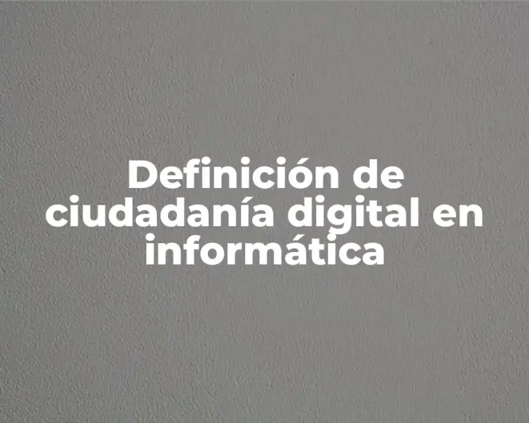Definición de ciudadanía digital en informática