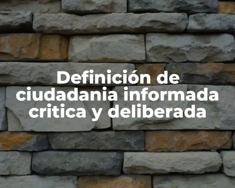 Definición de ciudadania informada critica y deliberada