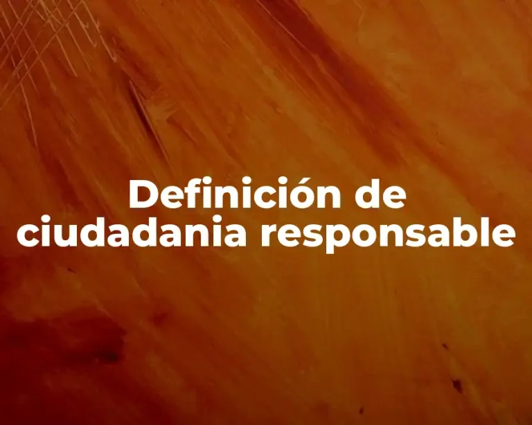 Definición de ciudadania responsable
