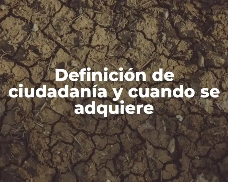 Definición de ciudadanía y cuando se adquiere