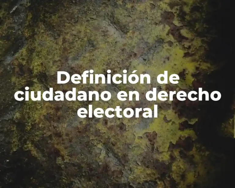Definición de ciudadano en derecho electoral