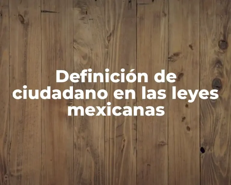 Definición de ciudadano en las leyes mexicanas