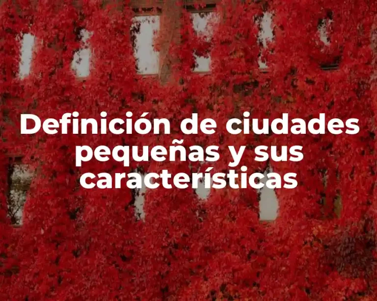 Definición de ciudades pequeñas y sus características