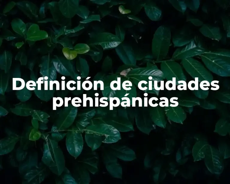 Definición de ciudades prehispánicas