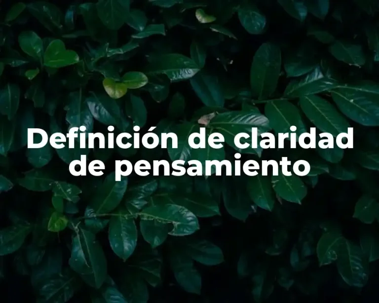 Definición de claridad de pensamiento